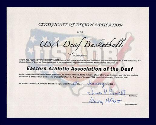 Certificate of Region Affiliation=